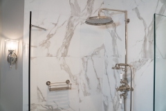 Marble bathroom tiles, traditional bathroom refurbishment by Thomson Properties, Surrey and Sussex