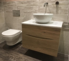 Wall hung bathroom units, complete bathroom refurbishment by Thomson Properties