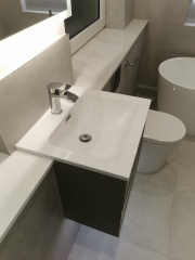 Wall hung bathroom units, bathroom refurbishment by Thomson Properties