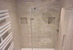 Neutral colours in this bathroom refurbishment by Thomson Properties