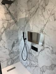 Grey marble bathroom wall tiles