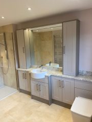 Large bathroom units, neutral colours, bathroom fitting surrey sussex, Thomson Properties