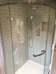 Grey metro bathroom shower tiles, Thomson Properties
