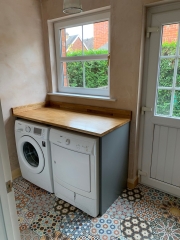 Utility room refurbishment with patterned floor tiles, Thomson Properties