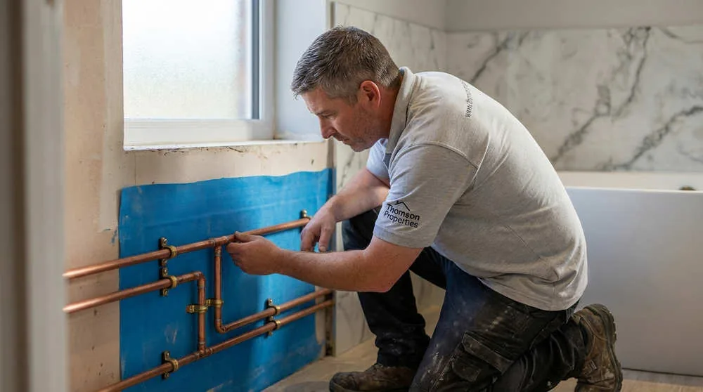 True quality lies behind the tiles. Meticulous pipework and professional tanking membranes are the unseen investments that prevent future leaks.